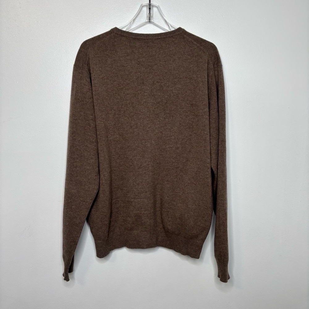 Peter Millar Crown Crafted Merino Wool Cashmere V Neck Sweater XL Brown - Picture 6 of 6